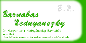 barnabas mednyanszky business card