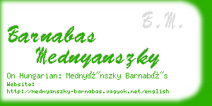 barnabas mednyanszky business card